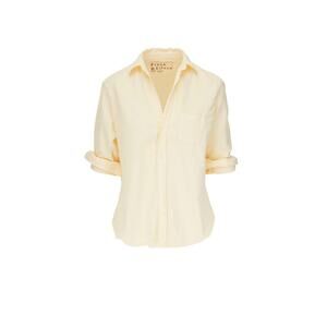 FRANK & EILEEN Barry Yellow Cotton Button Up Long Sleeve Shirt Top Blouse Small